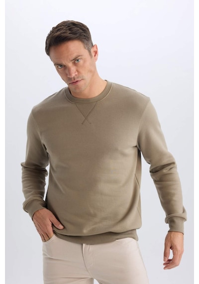 DeFacto Regular Fit Bisiklet Yaka Kalın Basic Düz Sweatshirt T3777AZ25SPKH500