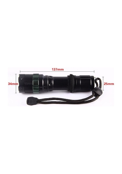 Valkyrie Cree Q5 Uzun Menzil El Feneri - Zoom - Aaa Destekli Siyah
