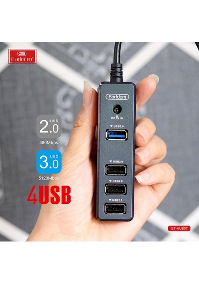 Peeq Earldom Hub07 Tak Çalıştır 3 Adet Usb 2.0 Ve 1 Adet Usb 3.0 Çıkışlı Usb Çoklayıcı
