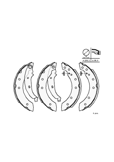 Mga Renault Twingo I 1993-2007 Arka Fren Balatası Takım 203x38 Mm