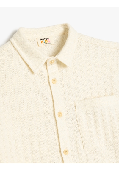 Koton Kısa Kollu Pamuklu Polo Yaka Oversize Tişört Ekru 5skb10220tk Ekru