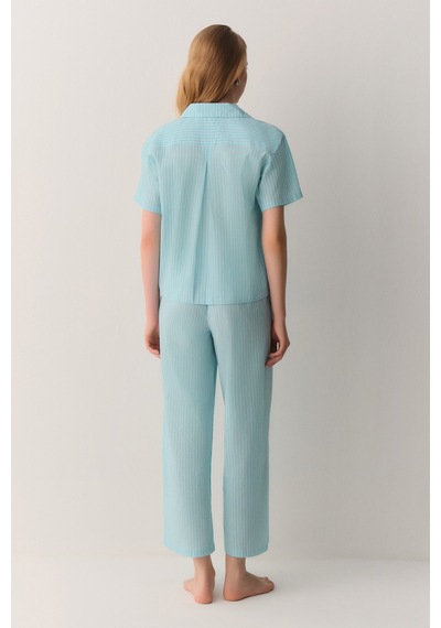 Suwen Minty Gömlek Yaka Pijama Takımı Sh26544660b1141 Yeşil