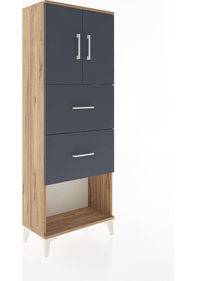 Arges Dolap 2 Raflı 2 Çekmeceli 2 Kapaklı 60x30x163 Çam-antrasit Atlas Çam Arges Dolap 2 Raflı 2 Çekmeceli 2 Kapaklı 60x30x163 Çam-antrasit Atlas Çam