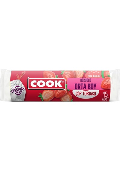 Büzgülü Kokulu Orta Boy Çöp Torbası Çilek