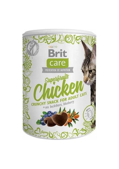 Brit Care Snack Superfruits Tavuklu ve Yaban Mersinli Kıtır Kedi Ödül Maması 100 G