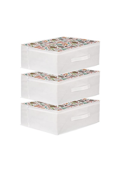 3'lü Set 53x44x21 Cm Baza Altı & Dolap İçi Organizer, Yorgan Düzenleyici Çocuk Hurç Sevimli Desenli Çok Renkli