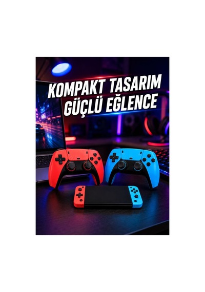 Kablosuz Retro Oyun Konsolu Hdmı Tv Bağlantılı Çift Gamepad Seti - Hs08371182-9201 Renkli
