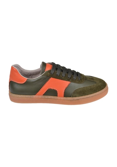 Floor Hakiki Deri Kadın Spor Ayakkabı Sneaker Mak-5120 Haki Orange Haki Orange