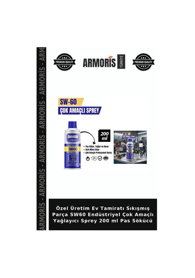 Özel Üretim Ev Tamiratı Sıkışmış Parça Sw60 Endüstriyel Çok Amaçlı Yağlayıcı Sprey 200 Ml Pas Sökücü