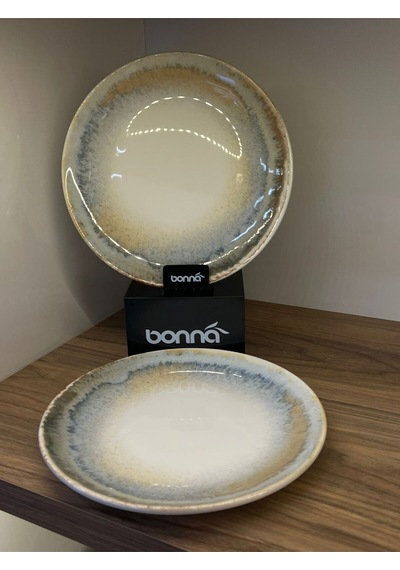 2'li Knidos Gourmet Düz Tabak 25 Cm Yemek / Servis / Sunum Tabağı Çok Renkli