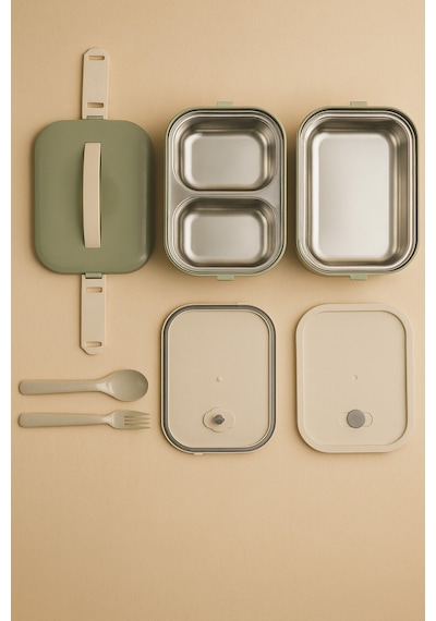 Tier - 2 Katlı Sızdırmaz Kapaklı Lunchbox 1000 Ml Yeşil
