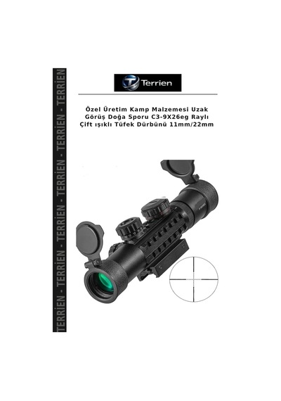 Özel Üretim Kamp Malzemesi Uzak Görüş Doğa Sporu C3-9x26eg Raylı Çift Işıklı Dürbünü 11mm/22mm Diğer