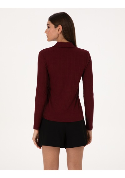 Pierre Cardin Kadın Vişne Bluz Örme 50309153-vr223 Vişne
