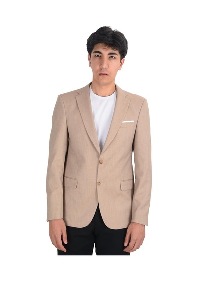 Cengiz İnler Balıksırtı Desenli Slim Erkek Ceket 001