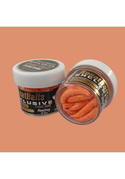 Renat Trout Bait Peynir Kokulu Silikon Kurtçuk Alabalık Yemi 15 Pcs - Turuncu-9567