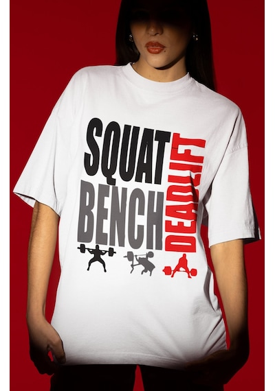 Tasarım Squat Bench Deadlift Fitness Bodybuilding Gym Sporcu Bask Beyaz