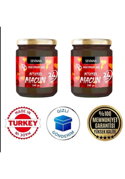 Seviana Themra Propolis Kudret Narı Bal Ginsengli Bitkisel Karışımlı Mesir Epimedyümlü1 Kuvvet Atom Macun 2 Adet 240 Gr