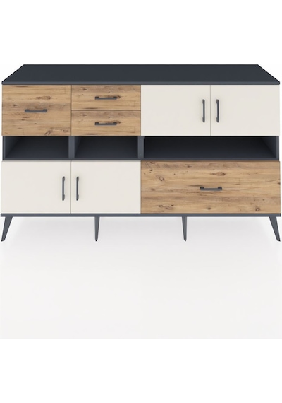 Hyperion Konsol 5 Raflı 4 Çekmeceli 4 Kapaklı 176x44x99 Antrasit- Antrasit-aytaşı/çam Hyperion Konsol 5 Raflı 4 Çekmeceli 4 Kapaklı 176x44x99 Antrasit- Antrasit-aytaşı/çam