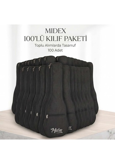 Midex Cs-21a-100x Soprano Ukulele Çantası 100'lü Paket Kaliteli Siyah Kılıf 100 Adet