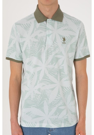 U.S. Polo Assn. Erkek Regular Fit Polo Yaka Su Yeşili Tişört 50306854-VR048