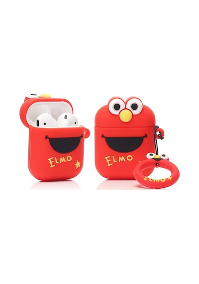 Bipower Apple Uyumlu AirPods 1-2. Nesil Kılıf Elmo Kırmızı