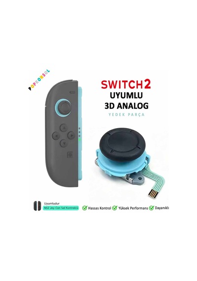 Ns2 Sol Analog 3d Joystick Joy-con Tamir Switch 2 Yedek Parça Mavi