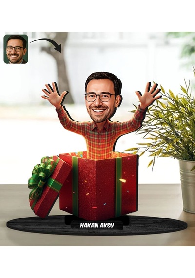 Bk Gift Kişiye Özel Erkek Yılbaşı Tasarımlı Karikatür Biblo -3, Yılbaşı Hediyesi, Yeni Yıl Hediyesi Kobitmeyencom35612 Bk Gift