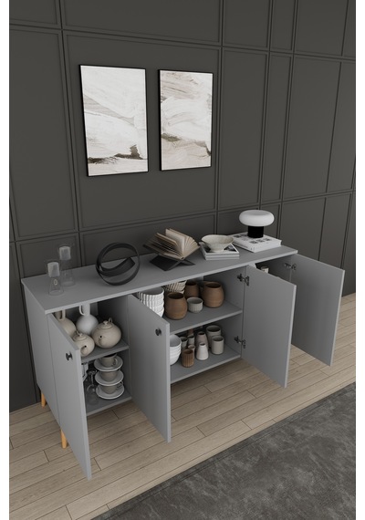 Lüks Yemek Odası Takımı 3 Parça %100 Mdf Konsol Yemek Masası Tv Ünitesi Yt03 Kül Gri Lüks Yemek Odası Takımı 3 Parça %100 Mdf Konsol Yemek Masası Tv Ünitesi Yt03 Kül Gri