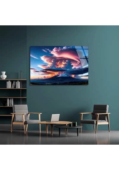 Dramatik Bulutlar - Cam Tablo - Deg1352 70 X 50 Cm