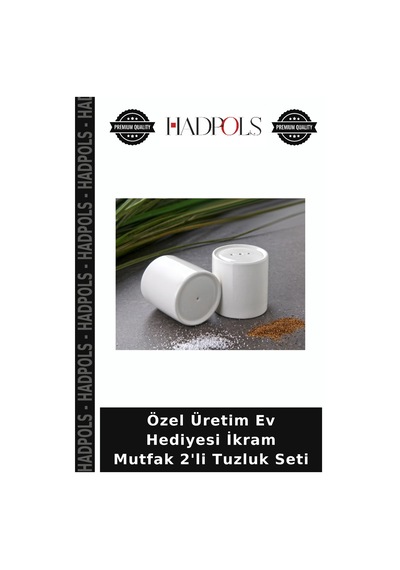 Özel Üretim Ev Hediyesi İkram Mutfak 2'li Tuzluk Seti Beyaz