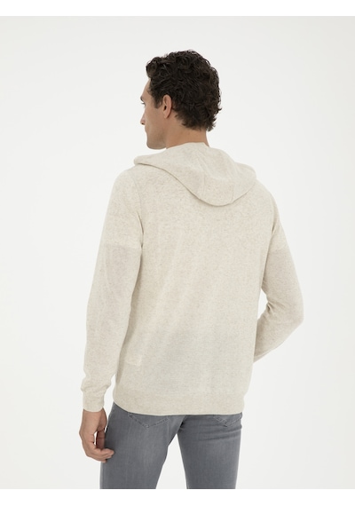 Cacharel Ekru Regular Fit Keten Karışımlı Triko Hırka Bej