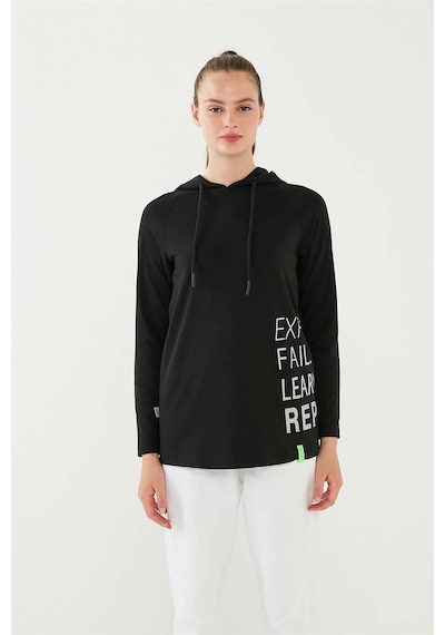 Baskılı Kapüşonlu Sweatshirt