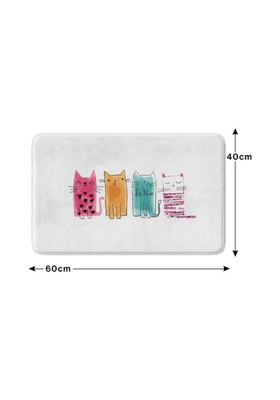 Sevimli Tasarımlı Mikrofiber 2'li Takım Banyo Paspası, Kaymaz Taban, Makinede Yıkanabilir 40x60 50x80 285 Tkmbp Diğer
