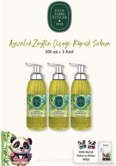 Eyüp Sabri Tuncer 3 Adet Ayvalık Zeytin Çiçeği Köpük Sabun 500 Ml Ve Rosıe Diğer
