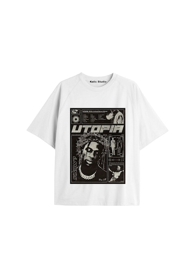 Kalic Studio Unisex Travis Scott Astroworld Tshirt Beyaz-34