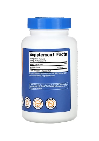 Nutricost, Agmatine Sulfate, 1,000 Mg, 120 Capsules.usa Versi...