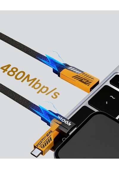 Örgülü Tasarım 4 Ü 1 Arada Usbc Lightning Hızlı Şarj Kablosu