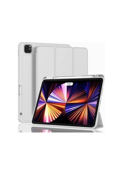 Apple Uyumlu iPad, Pro 12.9 5. Nesil 2021 Kılıf Kalem Bölmeli Smart Case