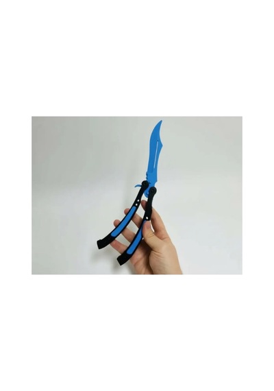 Cs2 Kelebek/butterfly Bıçak Plastik Açık Mavi Oyuncak 3d Keskin Değil