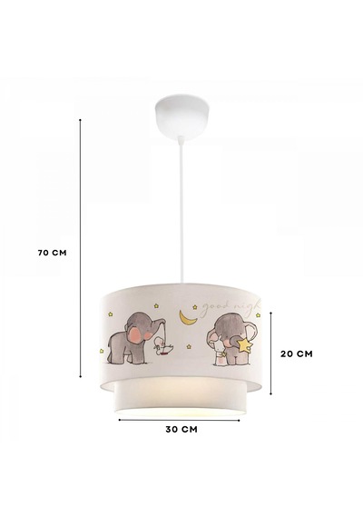 Homing Kids Kumaş Baskılı Pasta Sarkıt Çocuk Odası Ayd-2994 Krem