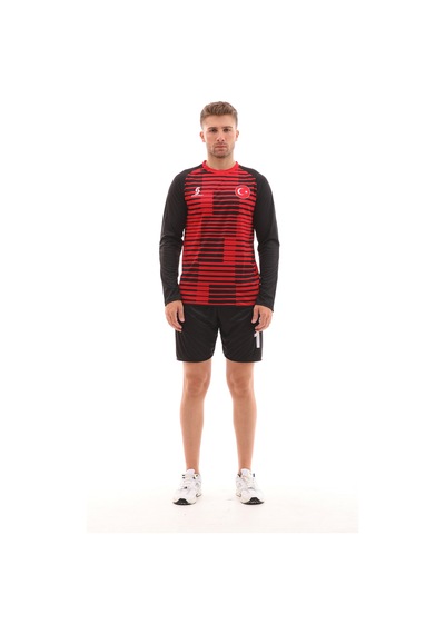 Sportech Sünger Destekli Kaleci Forma Takımı, Kırmızı-Siyah K0142 Kırmızı - Siyah