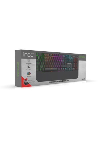 Ikg-458 Rgb Mekanik Gaming Klavye Red Switch Bilek Destekli Anti-ghosting Multimedya Tuşlu