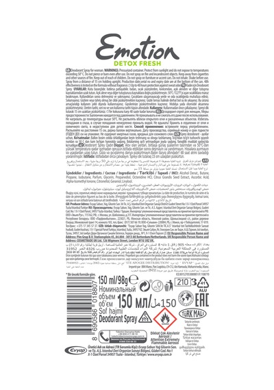 Detox Fresh Kadın Alüminyumsuz Vegan Deodorant 3x150ML Hızlı Kurur, Leke Bırakmaz