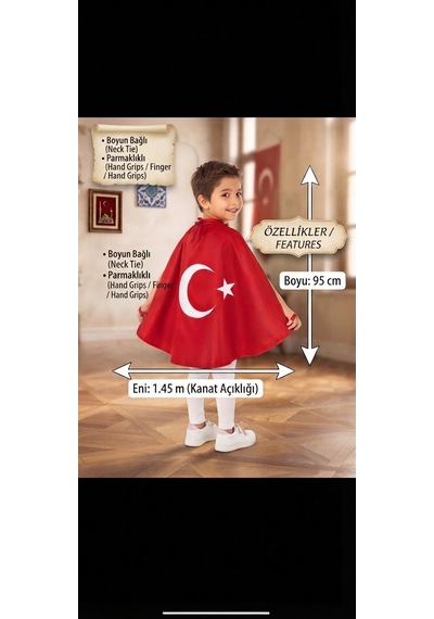 Trendmirend 29 Ekim Ve 23 Nisan İçin Parlak Kırmızı Saten Bagcıklı Ve Parmaklıklı