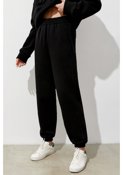 Kadın Siyah Comfort Fit Eşofman Altı Mg1353 SiYAH
