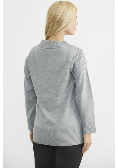Sementa Oversize Cepli Triko Hırka - Gri Gri
