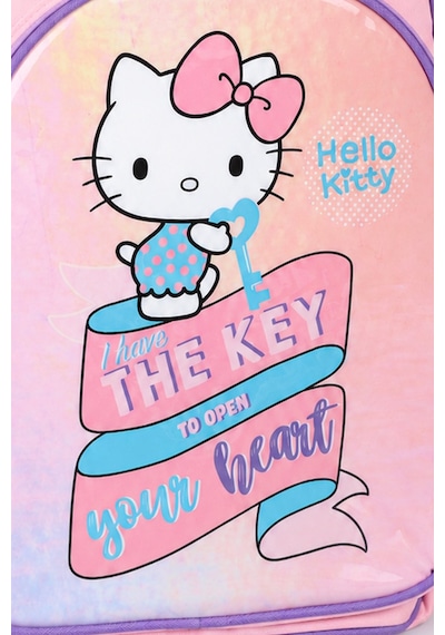 X Dekomus Heart Key Collection Hello Kitty Lisanslı İlkokul Çantası Beslenme Kabı Ve Matara Seti Açık Gri