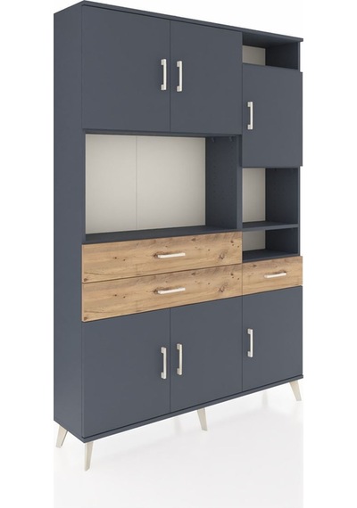 Arges Dolap 10 Raflı 3 Çekmeceli 6 Kapaklı 132x30x195 Antrasit-antrasit/çam Antrasıt/atlas Çam Arges Dolap 10 Raflı 3 Çekmeceli 6 Kapaklı 132x30x195 Antrasit-antrasit/çam Antrasıt/atlas Çam