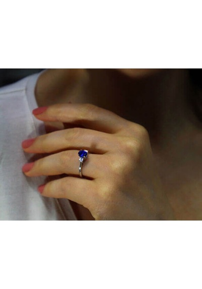 Sirius Pırlanta Ve Oval Safir Taşlı Yüzük 0817R0043