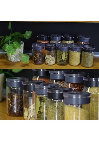 Cam Kavanoz, Cam Saklama Kabı, Sızdırmaz Kaplar Siyah, 300 Ml Diğer